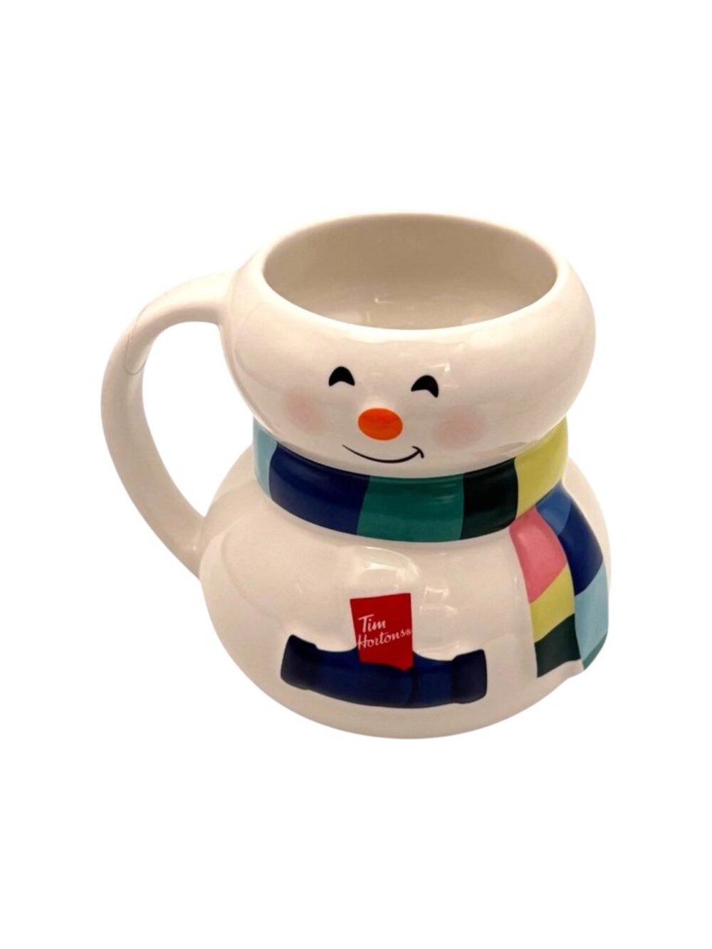 Tim Hortons Mug 12oz White Snowman Sculpted Ceramic‎ Holiday 2023